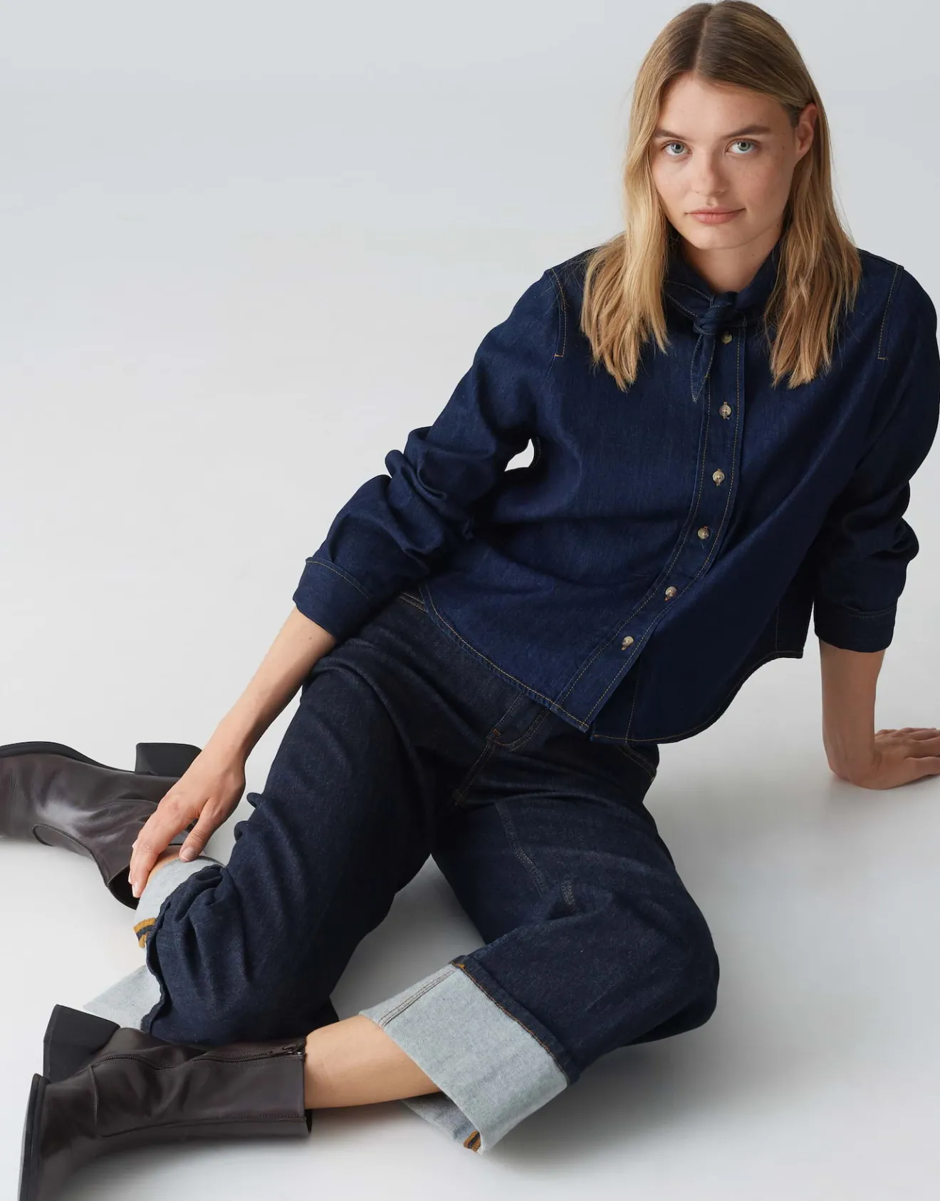 Flash Sale Wide Leg Jeans MIPO Mid Rise aus stretchigem Baumwoll Mix Jeans